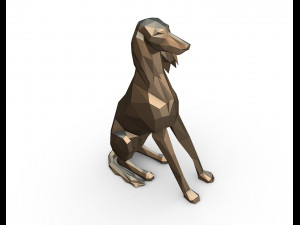 saluki dog low poly 3D Baskı Modeli