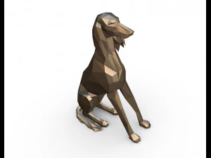 saluki dog low poly 3D Print Model