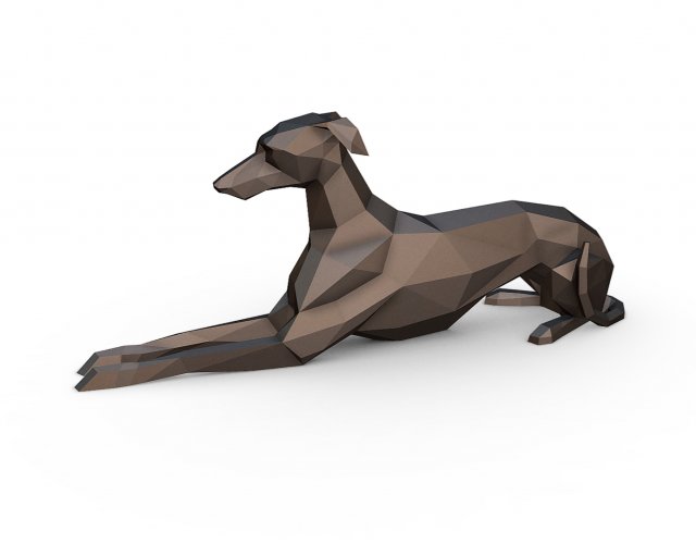 Italian greyhound lying down Model Cetak 3D .c4d .max .obj .3ds .fbx .stl .blend