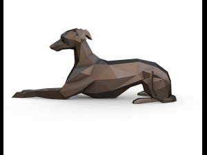 Italian greyhound lying down Model Cetak 3D
