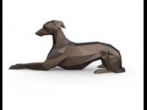 Italian greyhound lying down 3D Print Model