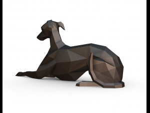 Italian greyhound lying down Model Cetak 3D
