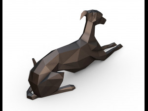 Italian greyhound lying down Model Cetak 3D