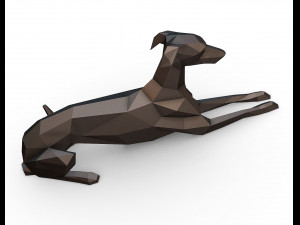 Italian greyhound lying down Model Cetak 3D