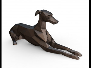 Italian greyhound lying down Model Cetak 3D