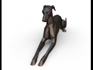 Italian greyhound lying down Model Cetak 3D