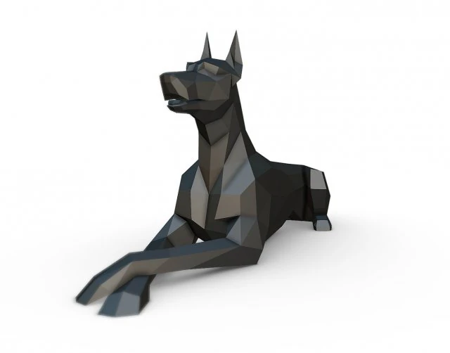 doberman lying down 3D Print Model .c4d .max .obj .3ds .fbx .stl .blend 