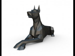 doberman lying down 3D Print Model