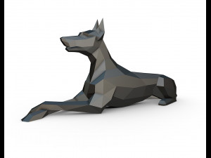 doberman lying down 3D Print Model