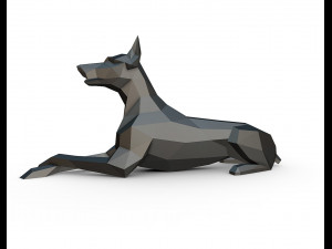 doberman lying down 3D Print Model