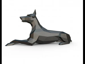 doberman lying down 3D Print Model