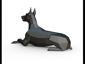 doberman lying down 3D Print Model