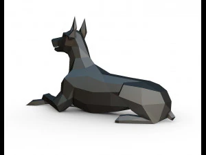 doberman lying down 3D Print Model
