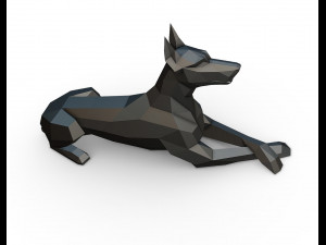 doberman lying down 3D Print Model