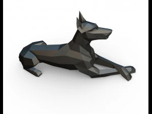 doberman lying down 3D Print Model