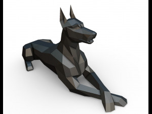 doberman lying down 3D Print Model