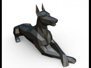 doberman lying down 3D Print Model