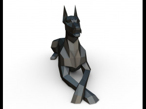 doberman lying down 3D Print Model