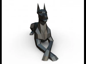 doberman lying down 3D Print Model