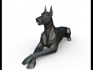 doberman lying down 3D Print Model