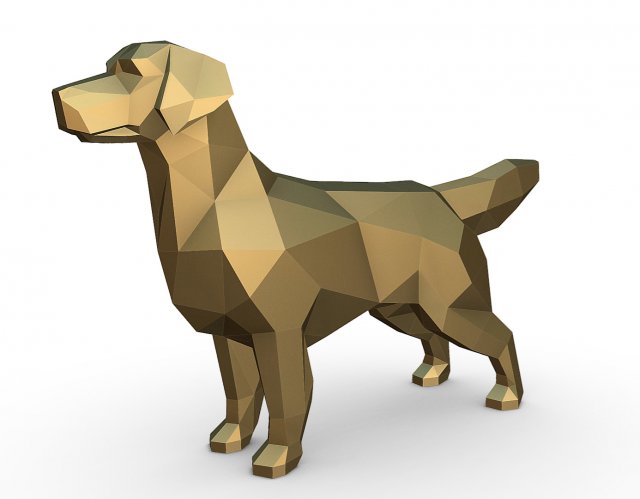 golden retriever 3D-printmodel .c4d .max .obj .3ds .fbx .stl .blend 
