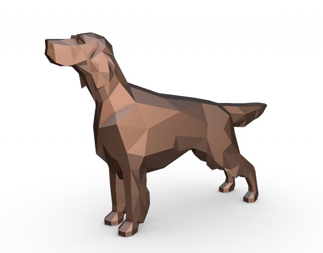 english setter 3D-Druckmodell .c4d .max .obj .3ds .fbx .stl .blend 
