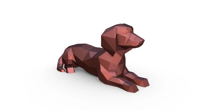 Dachshund figure 3D Print Model .c4d .max .obj .3ds .fbx .stl .blend 