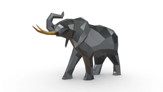 Elephant figure 3D Print Model .c4d .max .obj .3ds .fbx .stl .blend 