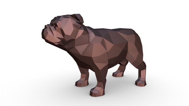 English bulldog figure 3D-Druckmodell .c4d .max .obj .3ds .fbx .stl .blend 