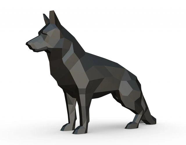 German shepherd figure 3D Print Model .c4d .max .obj .3ds .fbx .stl .blend 