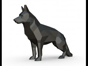 ジャーマンシェパードのフィギュア 3Dプリントモデル