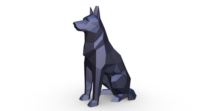 German shepherd figure 3Dプリントモデル .c4d .max .obj .3ds .fbx .stl .blend 