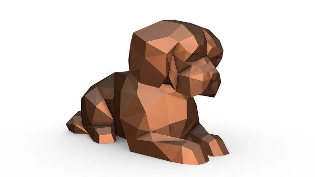 Maltipoo laying down 3D Print Model .c4d .max .obj .3ds .fbx .stl .blend 