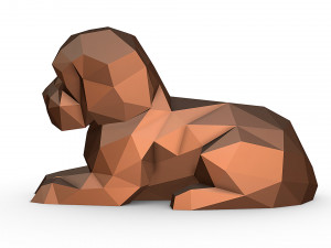 Maltipoo laying down Modèles 3D en vedette