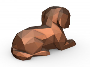 Maltipoo laying down Modèles 3D en vedette