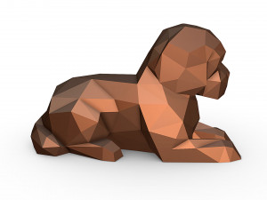 Maltipoo laying down Modèles 3D en vedette