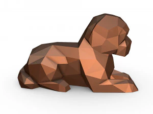 Maltipoo laying down 3D Print Model