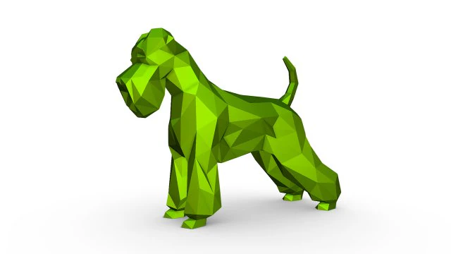 Schnauzer dog figure 3D Print Model .c4d .max .obj .3ds .fbx .stl .blend