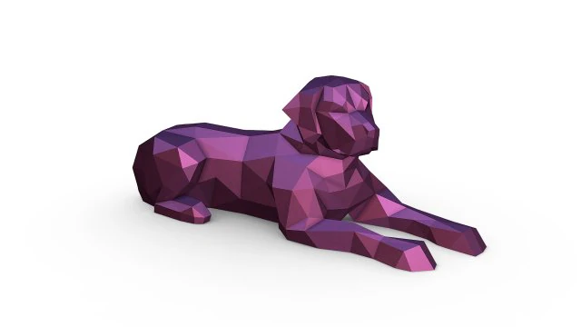 Labrador low poly 3D Print Model .c4d .max .obj .3ds .fbx .stl .blend 