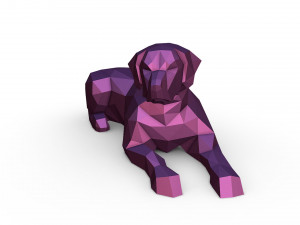 Labrador low poly Model do druku 3D
