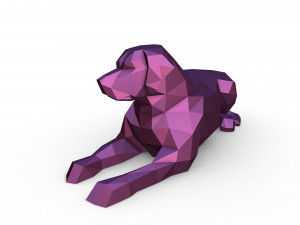 Labrador low poly Model do druku 3D