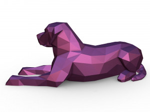 Labrador low poly Model do druku 3D