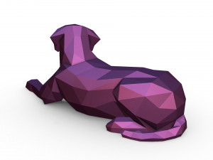 Labrador low poly Model do druku 3D
