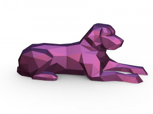 Labrador low poly Model do druku 3D