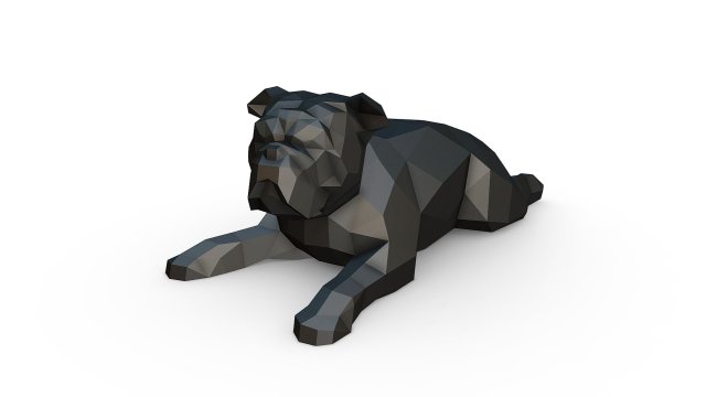 English bulldog lying Modèles 3D en vedette .c4d .max .obj .3ds .fbx .stl .blend 