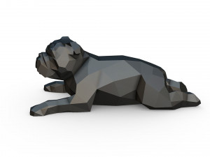 English bulldog lying Modèles 3D en vedette