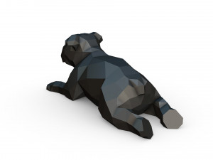 English bulldog lying Modèles 3D en vedette