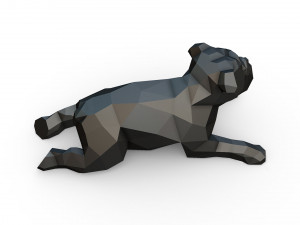 English bulldog lying Modèles 3D en vedette