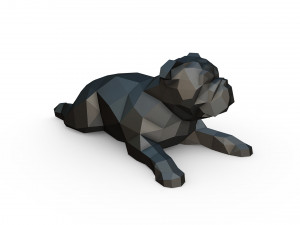 English bulldog lying Modèles 3D en vedette