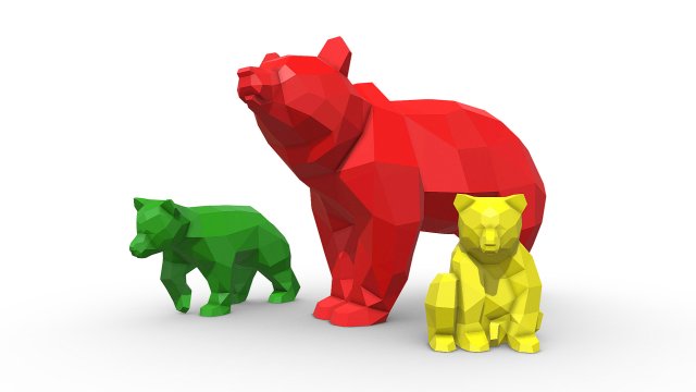 Bear family Modelo de impresión 3D .c4d .max .obj .3ds .fbx .stl .blend 